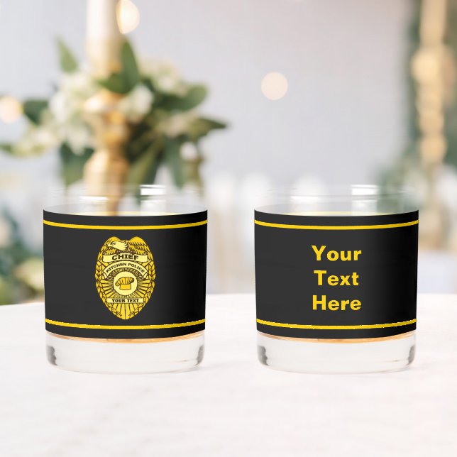 Vaso De Whiskey Insignia Del Jefe De La Policía De Cocina (Insitu (Boda))
