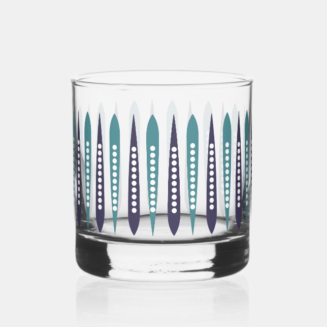Vaso De Whiskey Inspirado en retro azul mínimo (Anverso)
