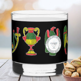 Vaso De Whiskey Italian Cards Aces Icons on Black