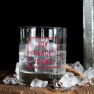 Vaso De Whiskey Joy Peace Vodka Divertidas vacaciones de Navidad