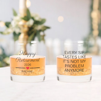 Vaso De Whiskey Jubilación Personalizada Divertida