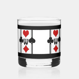 Vaso De Whiskey Juego de 1 juego de cartas de juego Art Déco con M