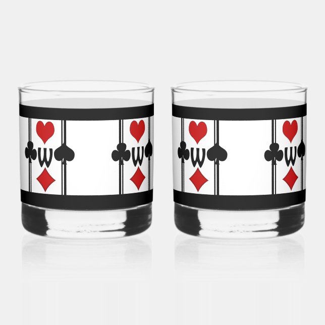Vaso De Whiskey Juego de 2 juegos de cartas de juego Art Déco con  (Anverso)