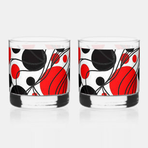 Vaso De Whiskey Juego de vidrio Whiskey de rock de rock negro y ro