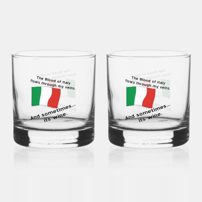 Vaso De Whiskey La Sangre Italiana Fluye Mis Venas A Veces Vino (Anverso)