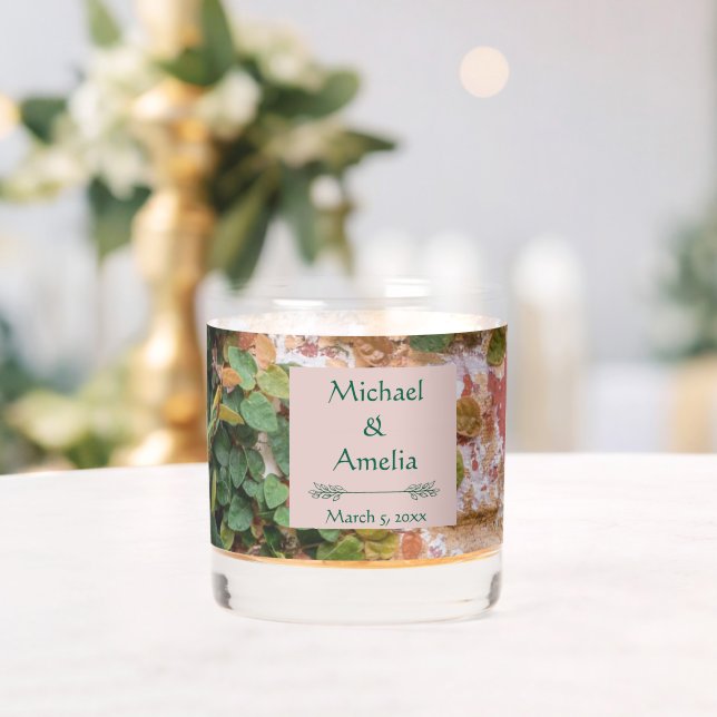 Vaso De Whiskey Ladrillos pintados Green Ivy Boda Rocks Glass (Insitu (Boda))