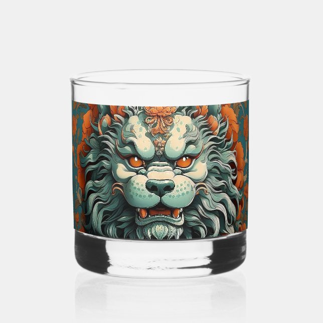 Vaso De Whiskey León de la Gripe del Vidrio Suizo (Anverso)