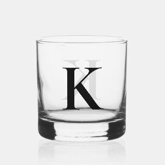 Vaso De Whiskey Letra minimalista monograma inicial