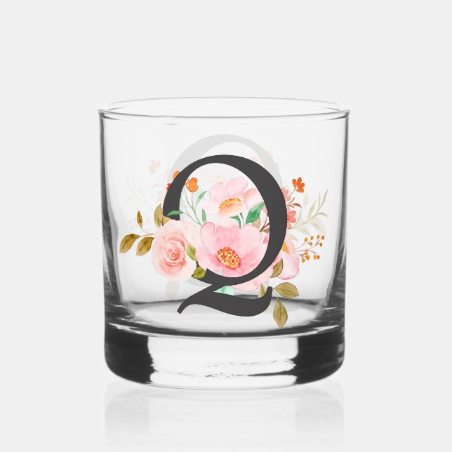 Vaso De Whiskey Letra Q (Anverso)