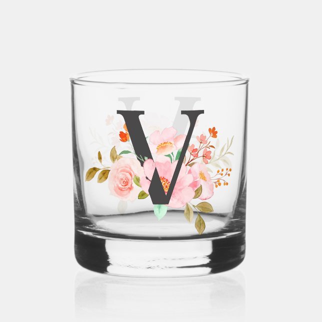 Vaso De Whiskey Letra V (Anverso)