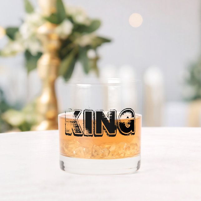 Vaso De Whiskey Letras KING Número Uno (Insitu (Boda))