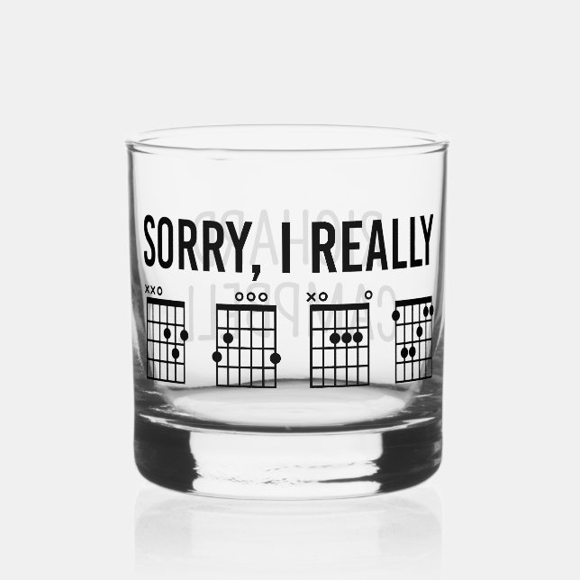 Vaso De Whiskey Lo siento, de verdad DGAF Guitar Chords Funny Pers (Anverso)