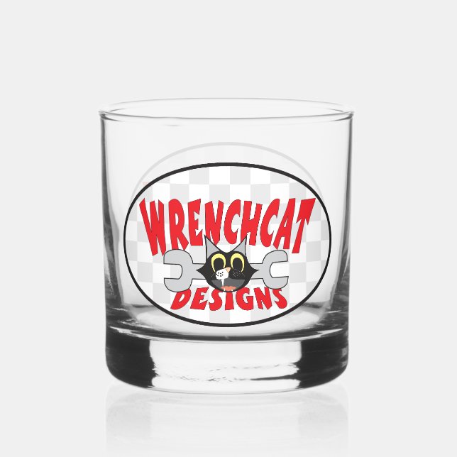 Vaso De Whiskey Logo de diseños de Wrenchcat (Anverso)
