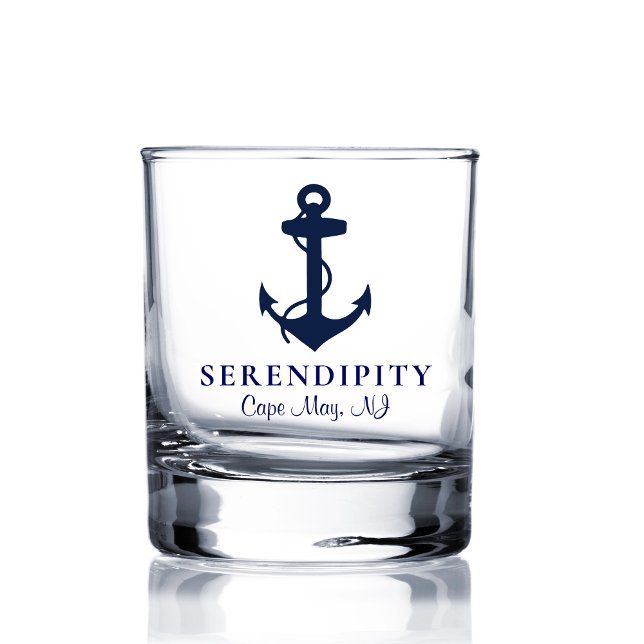 Vaso De Whiskey Logo del Anclaje de Barco Clásico (Subido por el creador)