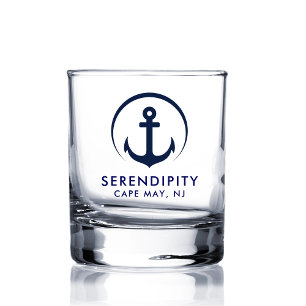 Vaso De Whiskey Logotipo de barco de anclaje moderno
