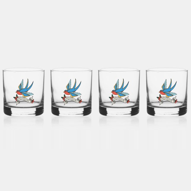 Vaso De Whiskey Los pájaros no temen al cielo (Anverso)
