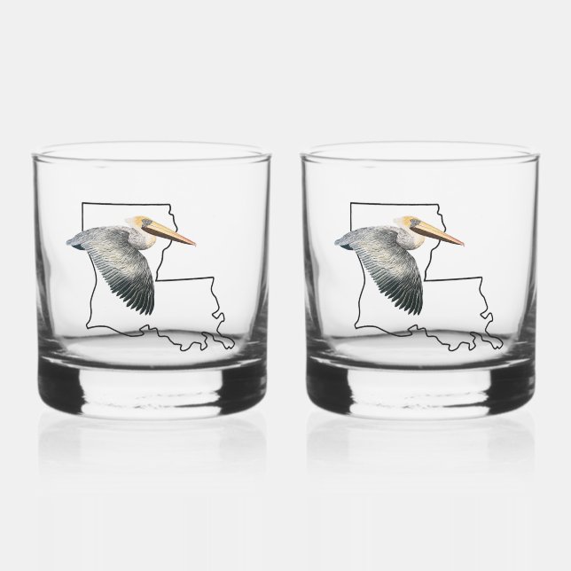 Vaso De Whiskey Louisiana Pelican Whiskey Glass - set (Anverso)