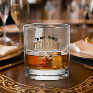 Vaso De Whiskey Lujo Negro Oro Hombre Mito Leyenda 50º Gracias