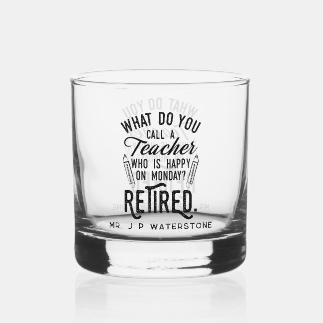 Vaso De Whiskey Maestros de Personalizados de Jubilación Modernos (Anverso)
