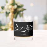 Vaso De Whiskey Magnífica tipografía retro negra para hombre más g<br><div class="desc">Magnífica tipografía retro negro mejor hombre Groomsmen Whiskey Glass</div>