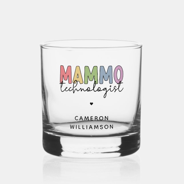 Vaso De Whiskey Mamografía tecnológica de mammo personalizado (Anverso)