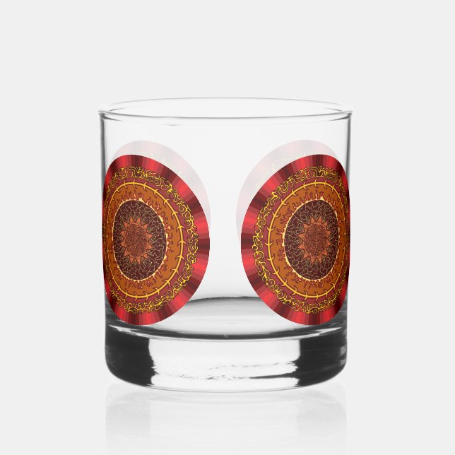 Vaso De Whiskey Mandala de fuego (Anverso)