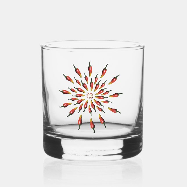 Vaso De Whiskey Mandalas de Pimientos Picantes (Anverso)