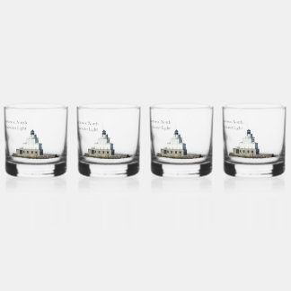 Vaso De Whiskey Manitowoc North Breakwater Light glass
