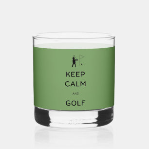 Vaso De Whiskey Mantener la calma y el golf