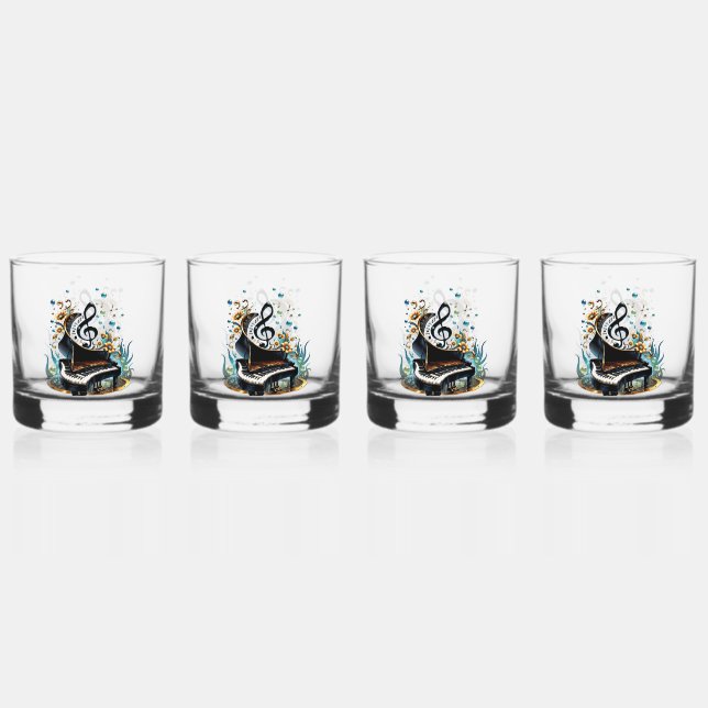 Vaso De Whiskey Maravilloso piano curvado (Anverso)