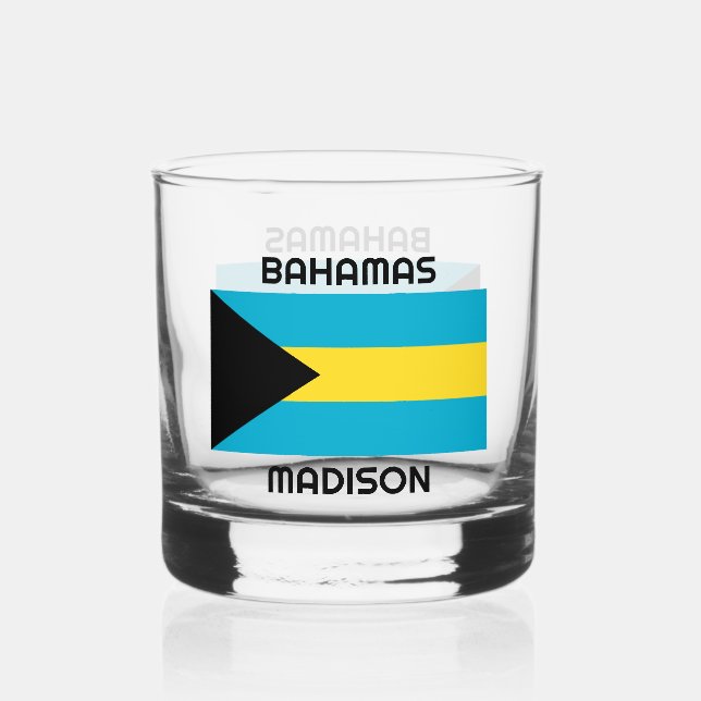 Vaso De Whiskey Marca de Bahamas de nombre personalizado (Anverso)