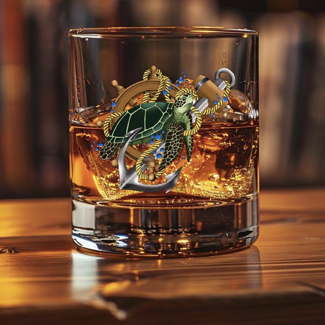 Vaso De Whiskey Marea Turca Verde Azul (Subido por el creador)