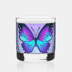 Vaso De Whiskey Mariposa de sublimación con fondo