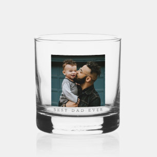 Vaso De Whiskey Mejor Papá del Mundo Foto Completa Personalizada