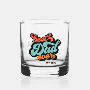 Vaso De Whiskey Mejor Papá del Mundo Regalo Colorido Retro del Día