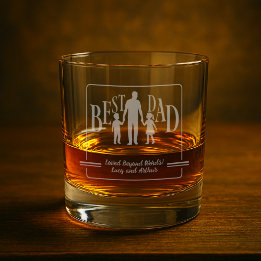 Vaso De Whiskey Mejor Papá – Diseño Personalizado para Padre e Hij