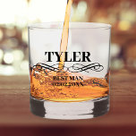 Vaso De Whiskey Mejor Propuesta de Hombre Nombre Personalizado Ele<br><div class="desc">¿Buscando una manera única de pedirle a tu amigo que sea tu mejor hombre? ¡Mira nuestras gafas de whisky personalizadas! Añadir nombre, fecha y rol para crear un regalo realmente especial. Nuestro diseño elegante, clásico y moderno es perfecto para cualquier tema boda. Estas gafas hacen una gran adición a cualquier...</div>