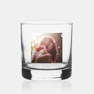 Vaso De Whiskey Mejor tía personalizada regalo de recuerdo de foto