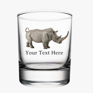Vaso De Whiskey Mensaje de Personalizado rinoceronte Ilustracion r