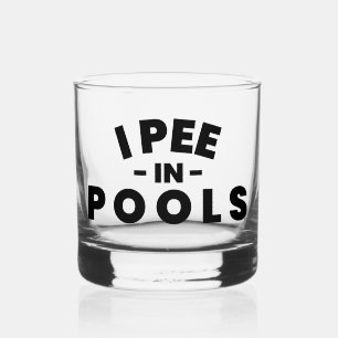 Vaso De Whiskey Meo en Piscinas Rocas Divertidas Vidrio