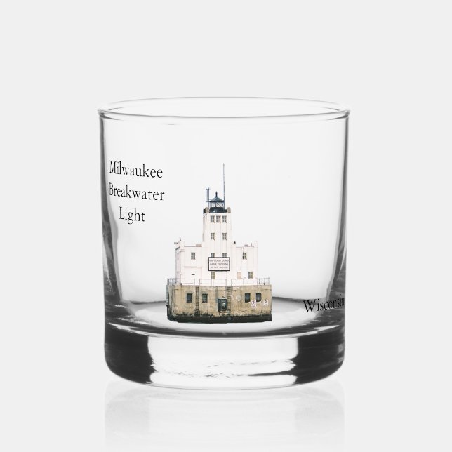 Vaso De Whiskey Milwaukee Breakwater Light glass (Anverso)