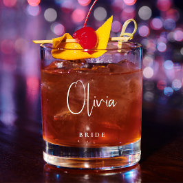Vaso De Whiskey Moda de novia Script Monograma Boda