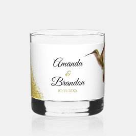 Vaso De Whiskey Moda Green Hummingbird y Gold Dust Boda