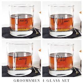 Vaso De Whiskey Moda Groom Groomsmen Usher Boda