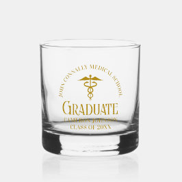 Vaso De Whiskey Moda Oro Licenciado en Medicina Personalizado