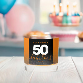 Vaso De Whiskey Moderna Naranja Girly Purpurina 50 y fabuloso