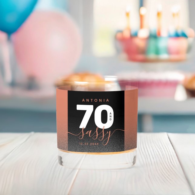 Vaso De Whiskey Moderna Purpurina de cobre 70 y elegante (Insitu (Baby Shower))