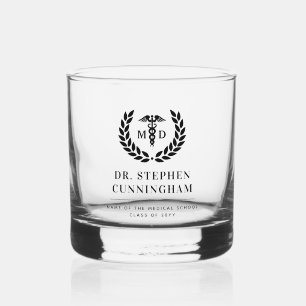 Vaso De Whiskey Moderno Médico de Medicine Med School Graduado