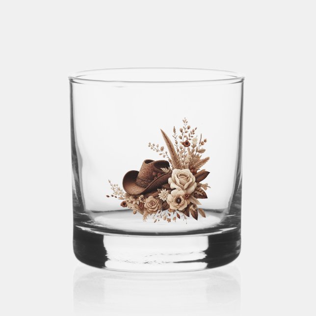 Vaso De Whiskey Moderno y elegante País Occidental - Floral Negoci (Anverso)