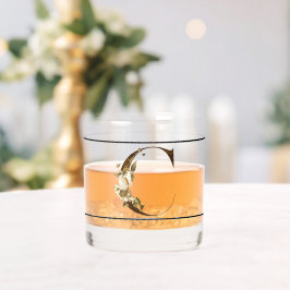 Vaso De Whiskey Monograma C negro elegante y decorado